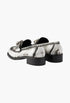 White - Brushed Leather Loafers With Metal Details - GLAM MODA